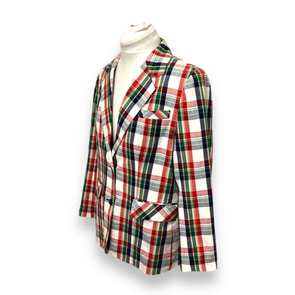 Objectives for Women Vintage Two Button Front Lapel Plaid Blazer, size EU38 - Picture 2 of 10